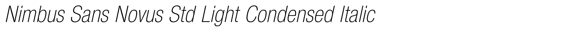 Nimbus Sans Novus Std Light Condensed Italic image